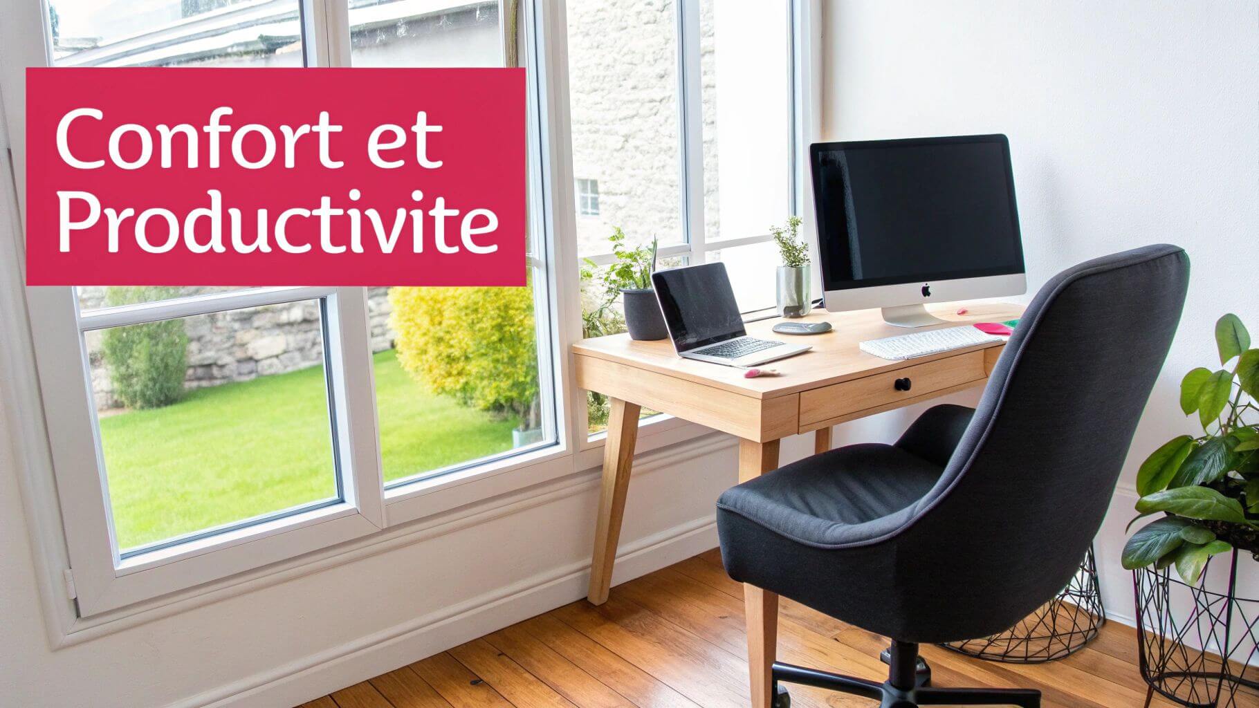 Bureau comfortable en télétravail