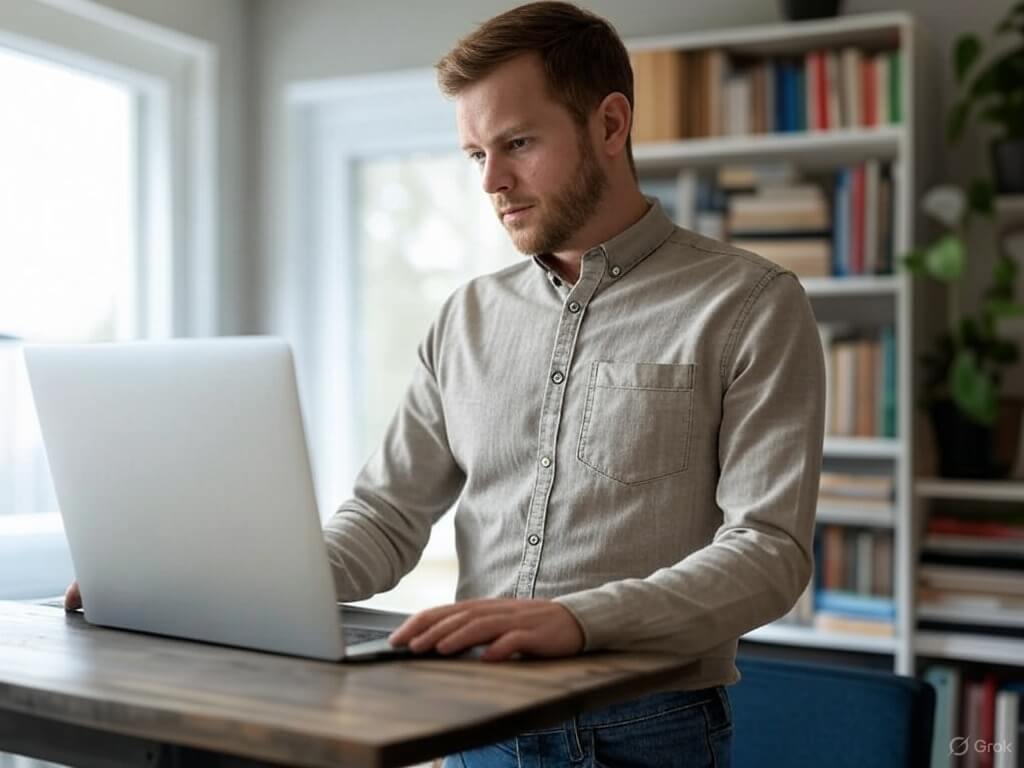 Bureau debout télétravailleur